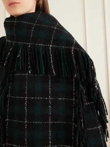 TOTEME Fringed Checked Wool-blend Jacket | Thumbnail 5