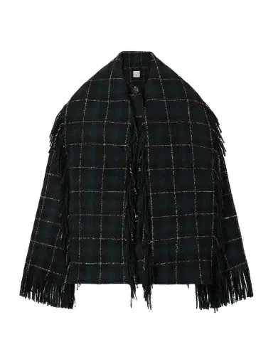 TOTEME Fringed Checked Wool-blend Jacket | Thumbnail 1