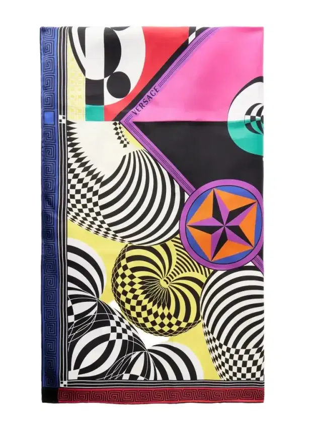 Versace Medusa Collage Print Silk Foulard
