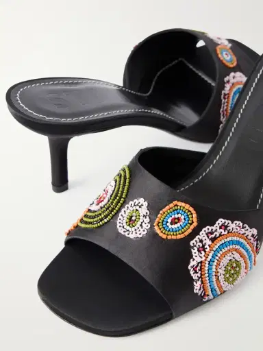 Staud Bea 50 Bead-embellished Satin Mules | Thumbnail 5