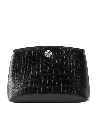 Liffner Pushlock Crocodile-effect Leather Clutch | Thumbnail 1