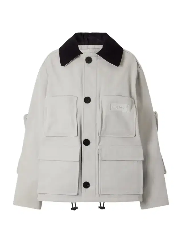 Leather-trimmed Cotton Jacket