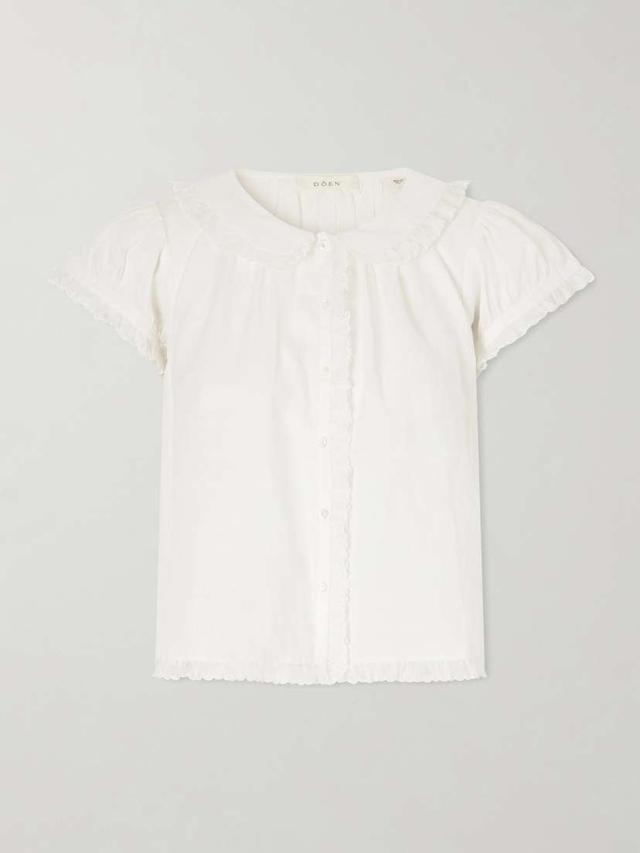Karina Ruffled Ramie Blouse
