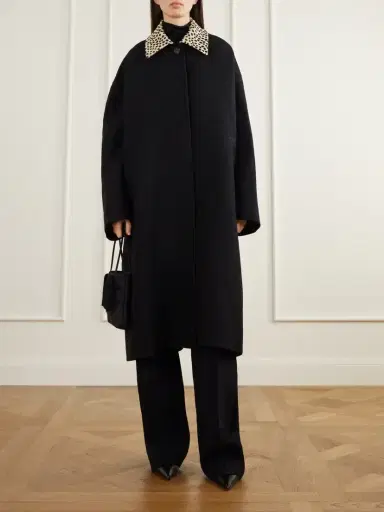 RÓHE Cheetah Leopard-print Calf Hair-trimmed Virgin Wool Twill Coat | Thumbnail 2