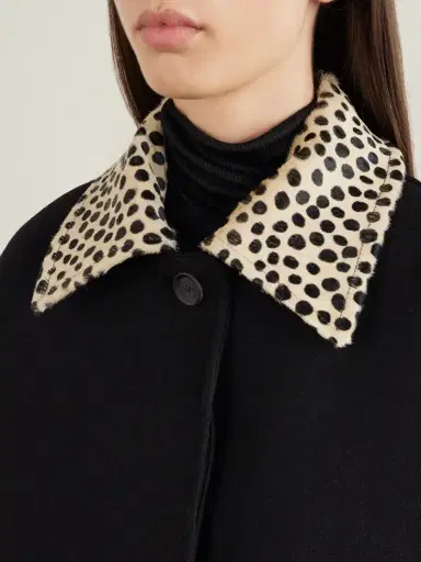 RÓHE Cheetah Leopard-print Calf Hair-trimmed Virgin Wool Twill Coat | Thumbnail 4
