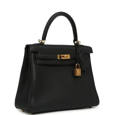 HERMÈS Pre-owned Hermes Kelly Retourne 25 Black Togo Gold Hardware | Thumbnail 2
