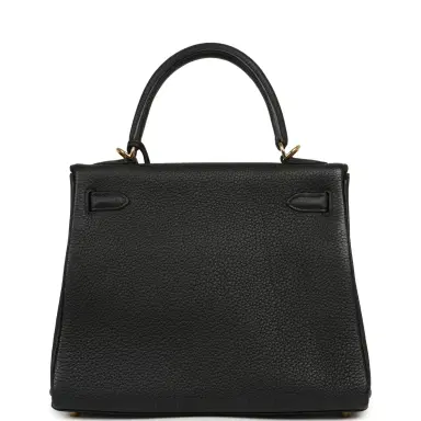 HERMÈS Pre-owned Hermes Kelly Retourne 25 Black Togo Gold Hardware | Thumbnail 4