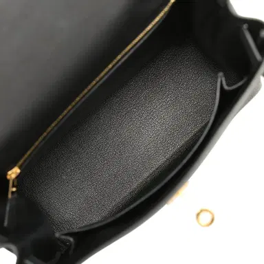 HERMÈS Pre-owned Hermes Kelly Retourne 25 Black Togo Gold Hardware | Thumbnail 8