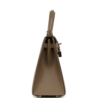 HERMÈS Pre-owned Hermes Kelly Sellier 25 Etoupe Verso Madame Permabrass Hardware | Thumbnail 3