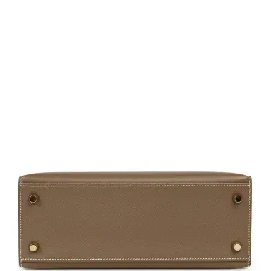 HERMÈS Pre-owned Hermes Kelly Sellier 25 Etoupe Verso Madame Permabrass Hardware | Thumbnail 6