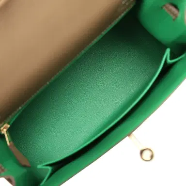 HERMÈS Pre-owned Hermes Kelly Sellier 25 Etoupe Verso Madame Permabrass Hardware | Thumbnail 8
