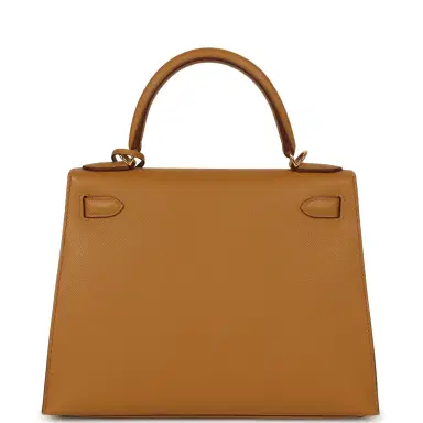 HERMÈS Pre-owned Hermes Kelly Sellier 28 Sesame Epsom Gold Hardware | Thumbnail 4