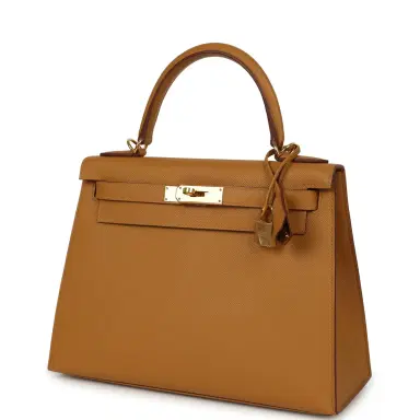 HERMÈS Pre-owned Hermes Kelly Sellier 28 Sesame Epsom Gold Hardware | Thumbnail 5