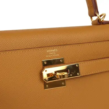 HERMÈS Pre-owned Hermes Kelly Sellier 28 Sesame Epsom Gold Hardware | Thumbnail 7