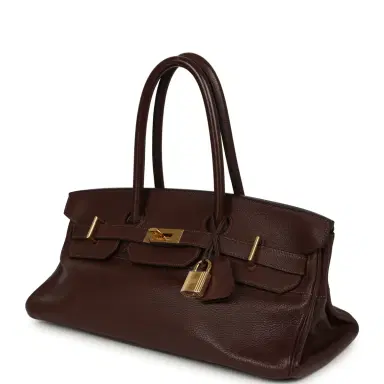 HERMÈS Vintage Hermes Shoulder Birkin 42 JPG Havane Clemence Gold Hardware | Thumbnail 5