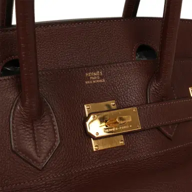 HERMÈS Vintage Hermes Shoulder Birkin 42 JPG Havane Clemence Gold Hardware | Thumbnail 7