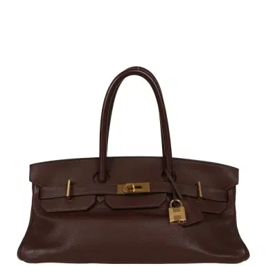 HERMÈS Vintage Hermes Shoulder Birkin 42 JPG Havane Clemence Gold Hardware | Thumbnail 1