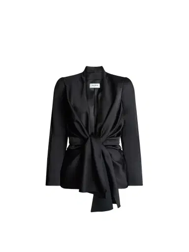 Balmain Satin crepe jacket with tie detail | Thumbnail 1 Balmain Satin crepe jacket with tie detail | Thumbnail 1
