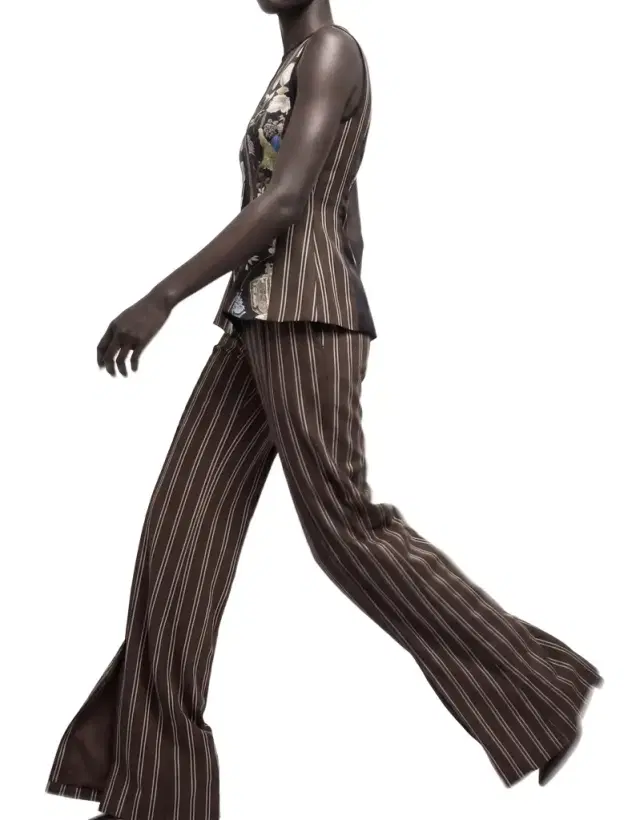 Jason Wu Collection STRIPED STRAIGHT LEG MID-RISE TROUSERS