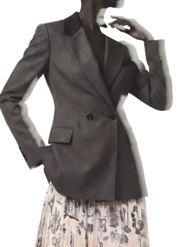 Jason Wu Collection TROPICAL WOOL BAR JACKET WITH VEILED POCKET