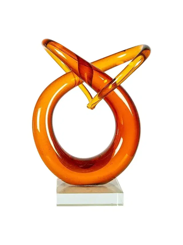 Dale Tiffany Amber Orbit Glass Sculpture