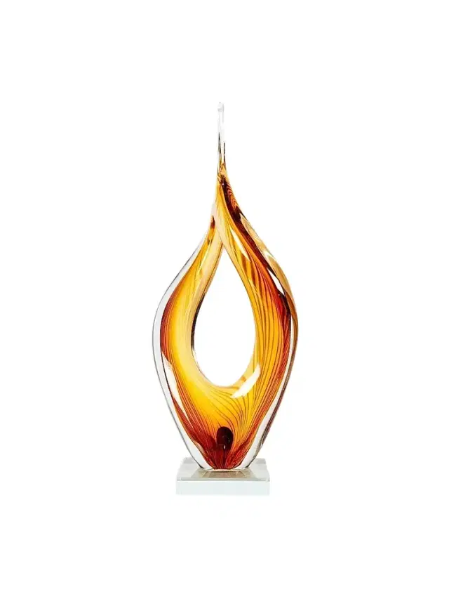 Dale Tiffany Golden Flame Glass Sculpture