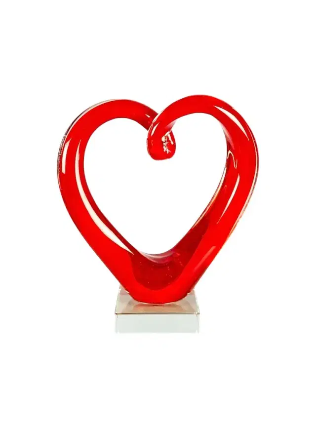 Dale Tiffany Ruby Heart Glass Sculpture