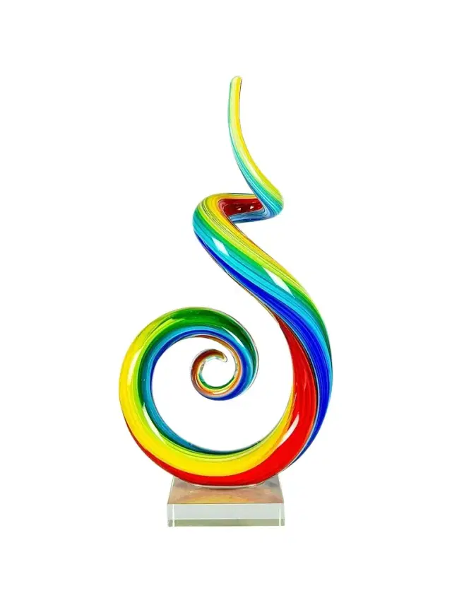 Dale Tiffany Rainbow Spiral Handcrafted Art Glass Sculpture