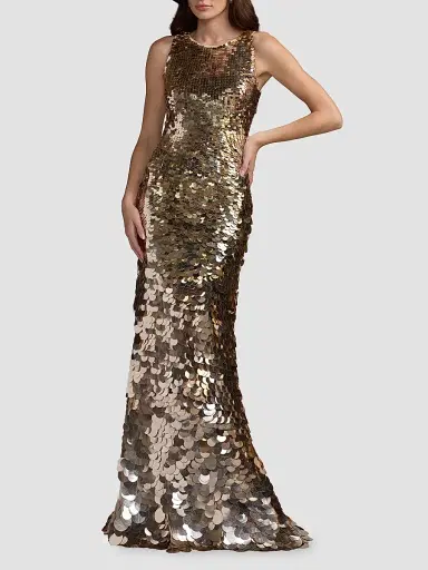 Mac Duggal Women's Sequined Sleeveless Gown | Thumbnail 3