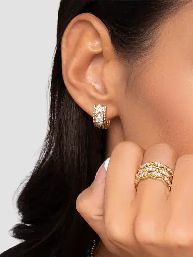Gabriel & Co Women's Bujukan 14K Yellow Gold & 0.23 TCW Diamond J Hoop Earrings | Thumbnail 2