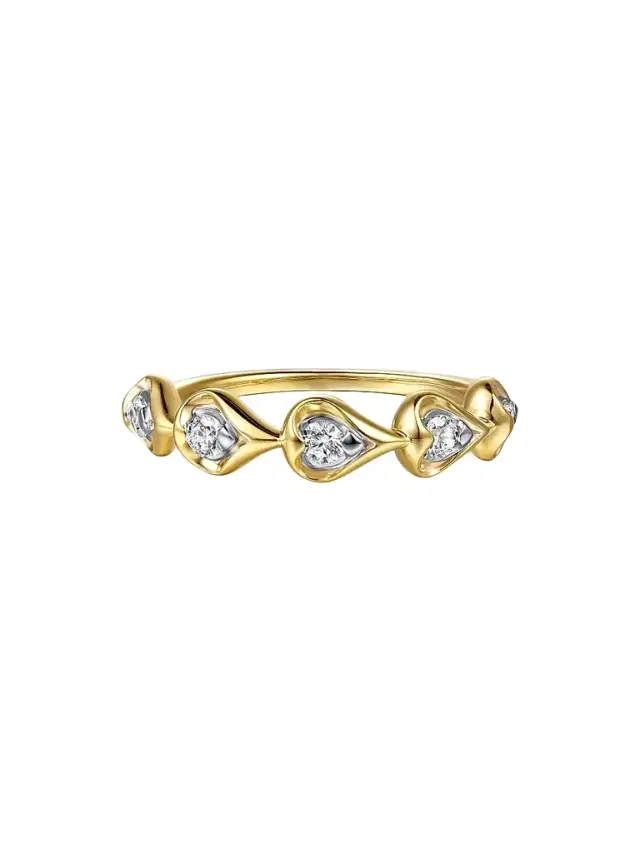 Gabriel & Co Women's Contemporary Buttercup Two-Tone 14K Gold & 0.25 TCW Diamond Stackable Ring