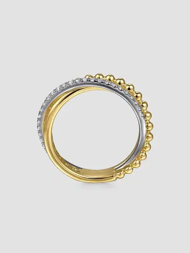 Gabriel & Co Women's Bujukan 14K Gold & 0.25 TCW Diamond Crisscross Ring | Thumbnail 5