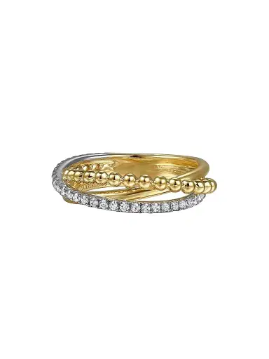 Gabriel & Co Women's Bujukan 14K Gold & 0.25 TCW Diamond Crisscross Ring | Thumbnail 1