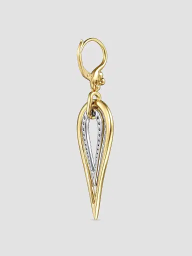 Gabriel & Co Women's Bujukan 14K White & Yellow Gold & 0.75 TCW Diamond Teardrop Earrings | Thumbnail 3 Gabriel & Co Women's Bujukan 14K White & Yellow Gold & 0.75 TCW Diamond Teardrop Earrings | Thumbnail 3