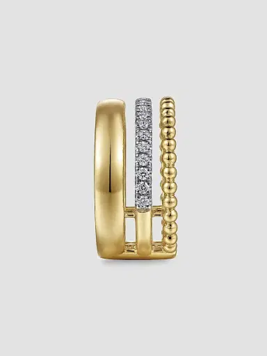 Gabriel & Co Women's Bujukan 14K White & Yellow Gold & 0.35 TCW Diamond Stacking Ring | Thumbnail 4 Gabriel & Co Women's Bujukan 14K White & Yellow Gold & 0.35 TCW Diamond Stacking Ring | Thumbnail 4