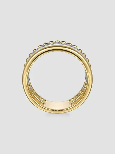 Gabriel & Co Women's Bujukan 14K White & Yellow Gold & 0.35 TCW Diamond Stacking Ring | Thumbnail 5 Gabriel & Co Women's Bujukan 14K White & Yellow Gold & 0.35 TCW Diamond Stacking Ring | Thumbnail 5