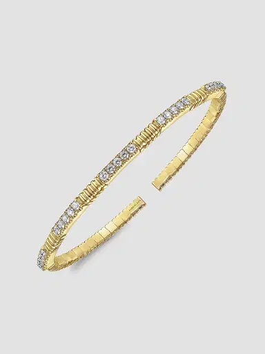 Gabriel & Co Women's Contemporary 14K Yellow Gold & 0.85 TCW Diamond Bangle Bracelet | Thumbnail 3