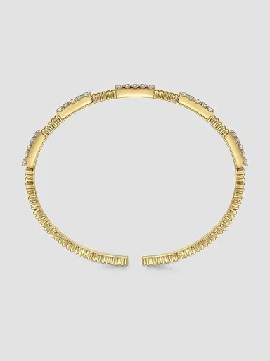 Gabriel & Co Women's Contemporary 14K Yellow Gold & 0.85 TCW Diamond Bangle Bracelet | Thumbnail 4