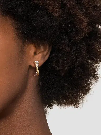 Gabriel & Co Women's Bujukan 14K Yellow Gold & Sterling Silver J Hoop Earrings | Thumbnail 2