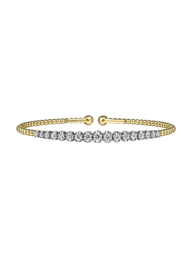 Gabriel & Co Women's Bujukan Buttercup Two-Tone 14K Gold & 0.75 TCW Diamond Beaded Cuff