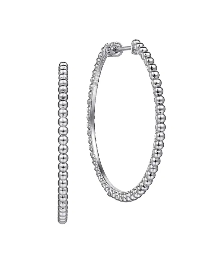 Gabriel & Co Women's Bujukan Sterling Silver Hoop Earrings
