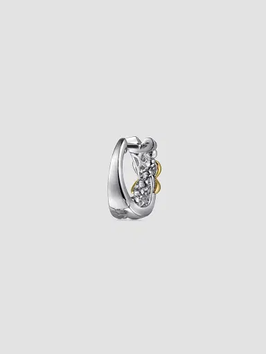 Gabriel & Co Women's Bujukan 14K White & Yellow Gold Twisted Huggie Earrings | Thumbnail 3 Gabriel & Co Women's Bujukan 14K White & Yellow Gold Twisted Huggie Earrings | Thumbnail 3