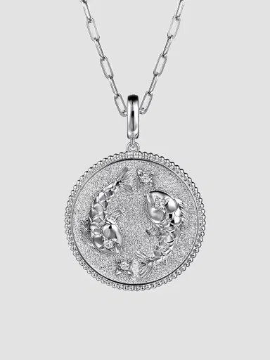 Gabriel & Co Women's Bujukan Sterling Silver & White Sapphire Pisces Medallion Pendant | Thumbnail 5 Gabriel & Co Women's Bujukan Sterling Silver & White Sapphire Pisces Medallion Pendant | Thumbnail 5
