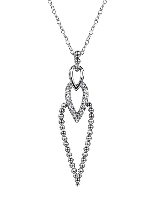 Gabriel & Co Women's Bujukan Sterling Silver & White Sapphire Pendant Necklace
