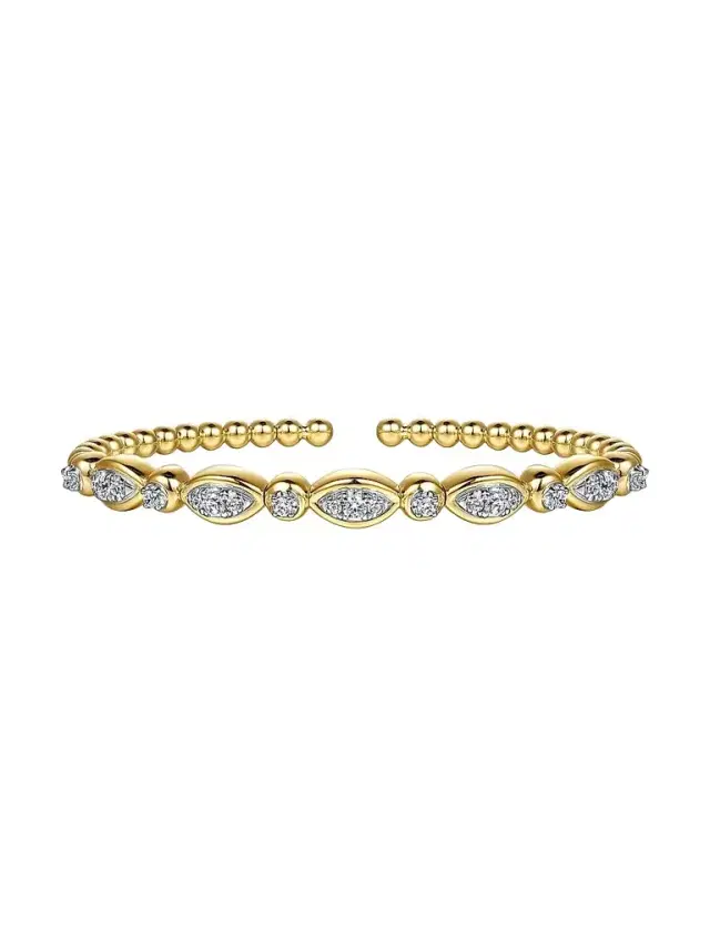 Gabriel & Co Women's Bujukan Two-Tone 14K Gold & 0.50 TCW Diamond Bangle