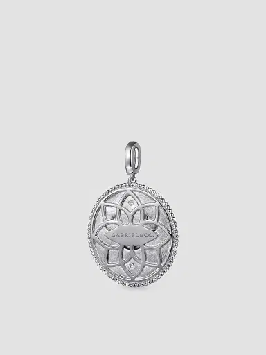 Gabriel & Co Women's Bujukan Sterling Silver, White Sapphire Cancer Medallion Pendant | Thumbnail 4 Gabriel & Co Women's Bujukan Sterling Silver, White Sapphire Cancer Medallion Pendant | Thumbnail 4