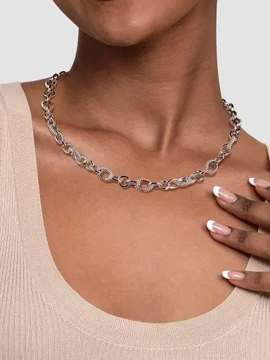Gabriel & Co Women's Bujukan Sterling Silver Link Chain Necklace | Thumbnail 2