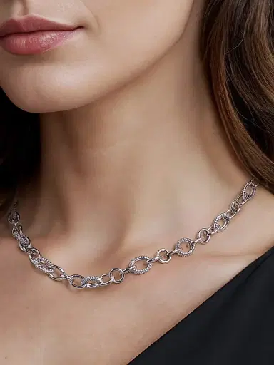 Gabriel & Co Women's Bujukan Sterling Silver Link Chain Necklace | Thumbnail 3