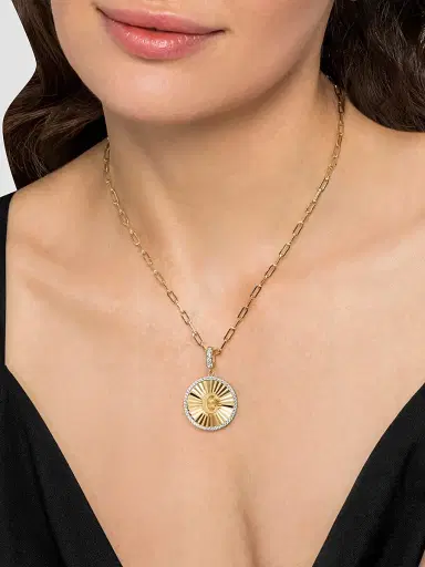 Gabriel & Co Women's Contemporary 14K Yellow Gold & 0.65 TCW Diamond Initial C Medallion Pendant | Thumbnail 2