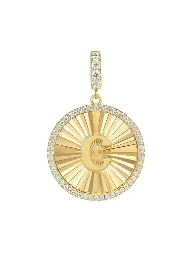 Gabriel & Co Women's Contemporary 14K Yellow Gold & 0.65 TCW Diamond Initial C Medallion Pendant | Thumbnail 1